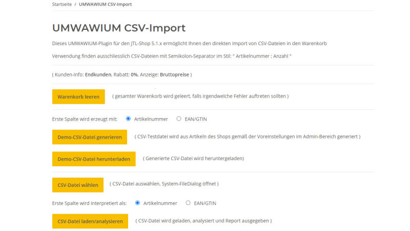 UMWAWIUM CSV-Import