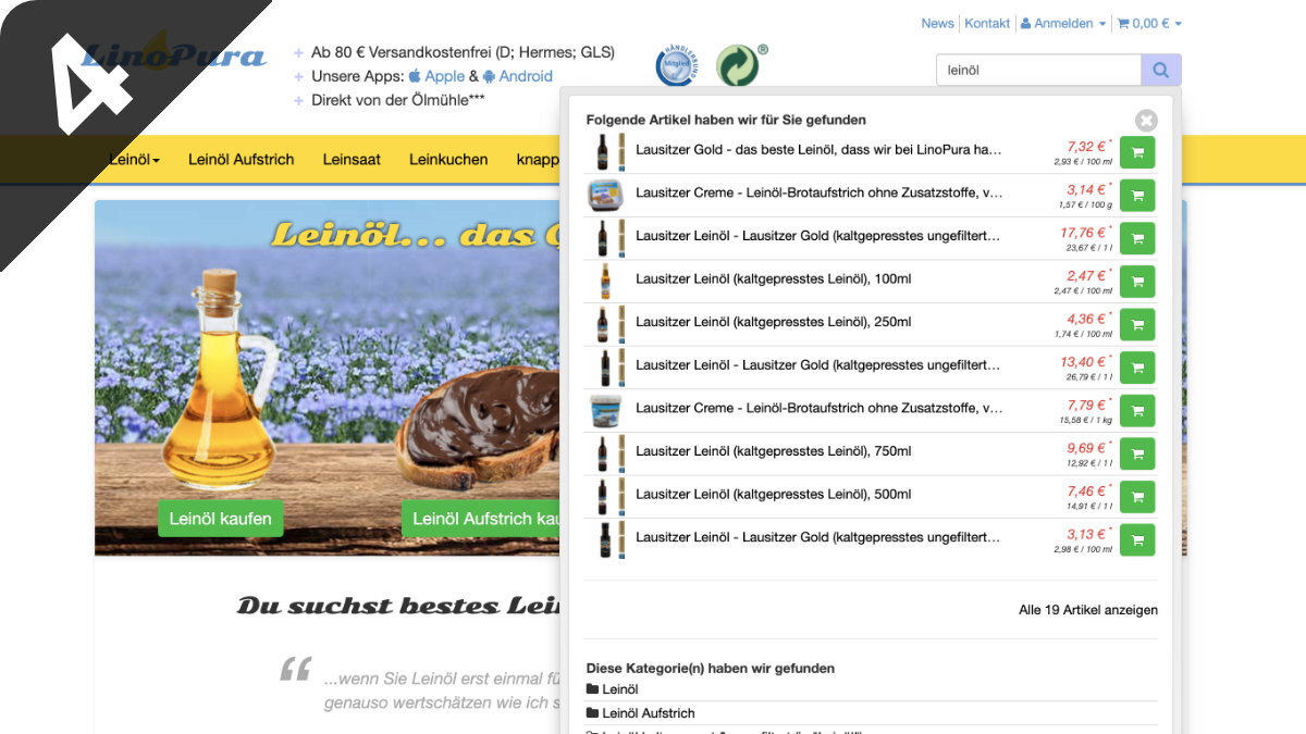 Live Ajax Suche für JTL Shop 4 by NETZdinge.de