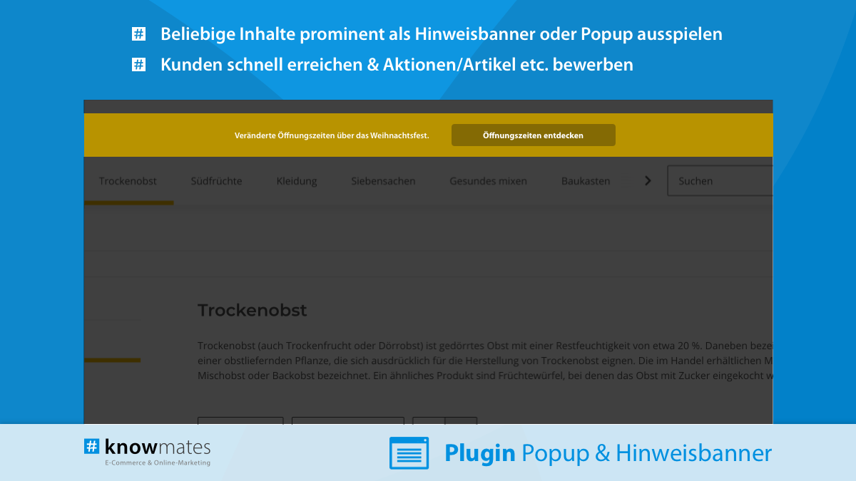 Popup &amp; Hinweis-Banner Manager