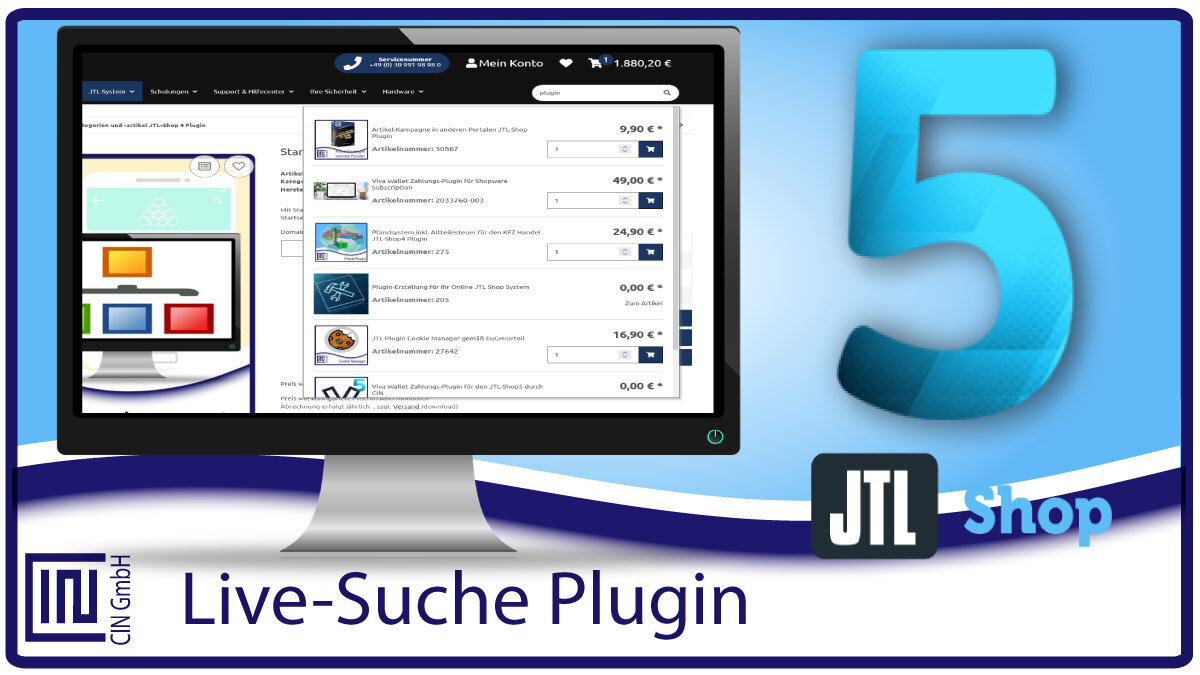 Live-Suche Plugin f&uuml;r JTL-Shop 5 (Ajax-Suche) by CIN