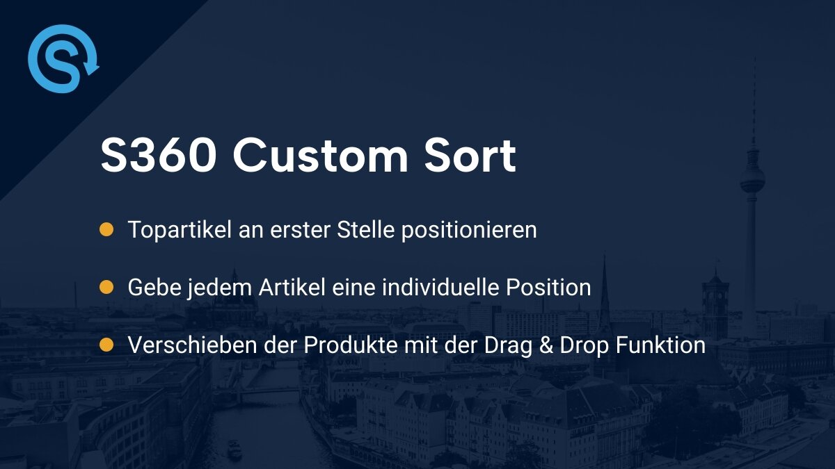 S360 Custom Sort - Artikel in Kategorien individuell oder regelbasiert sortieren