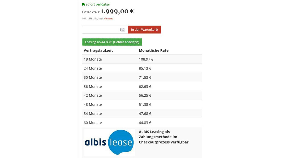 MiD Albis Leasing Payment Plugin