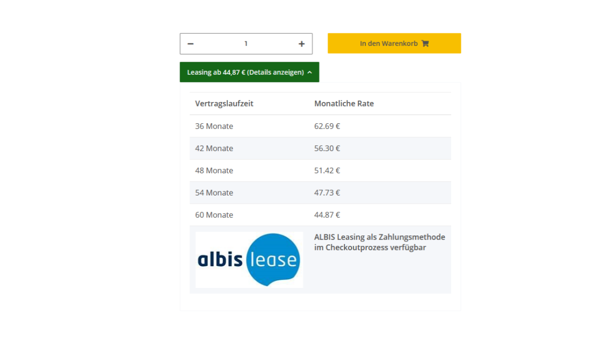 MiD Albis Leasing Payment Plugin