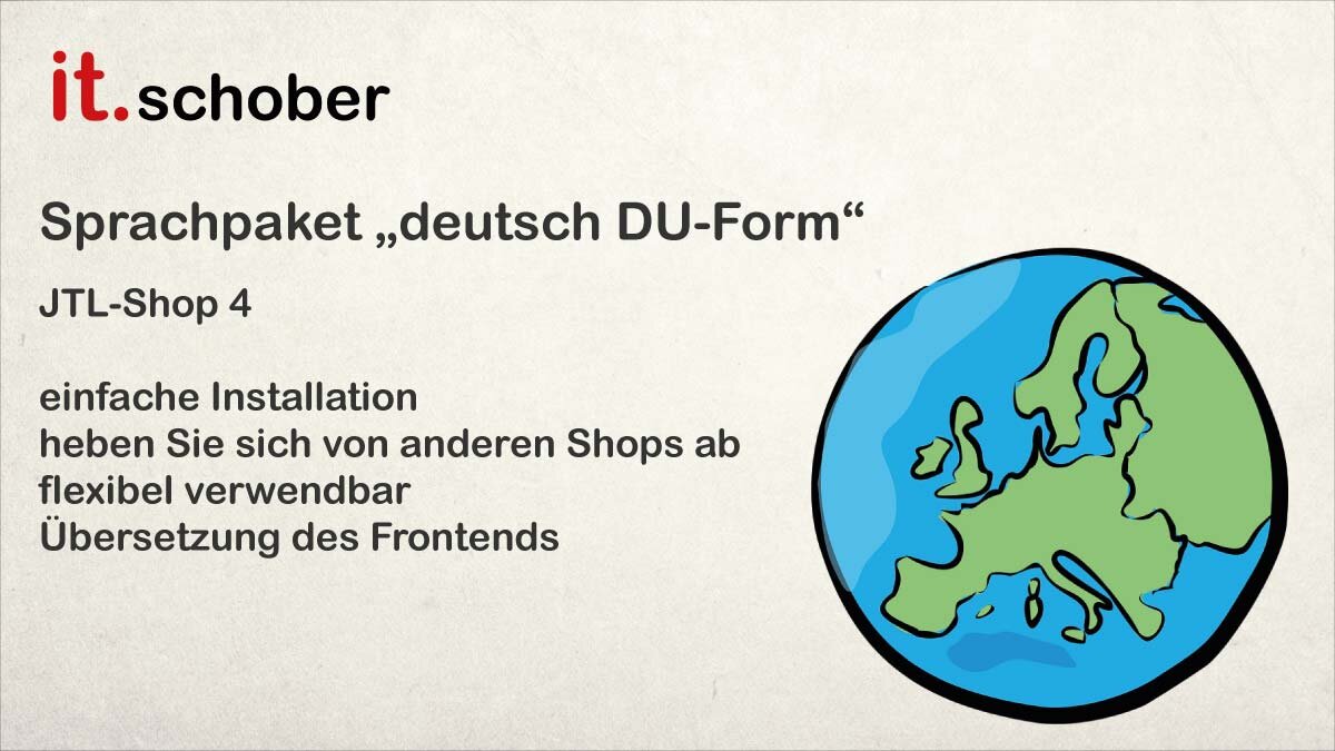 Sprachdatei Deutsch Du-Form f&uuml;r das Shop-Frontend
